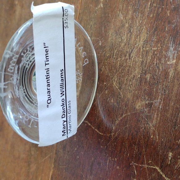 MARY DANKO WILLIAMS CUSTOM MARTINI GLASS QUARANTINE TIME I SURVIVED COVID-19 - Picture 4 of 8
